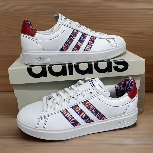 Adidas Grand Court 2.0 Women Size 7.5 Comfy Casual Rio White Red IE8509 New - Picture 2 of 10